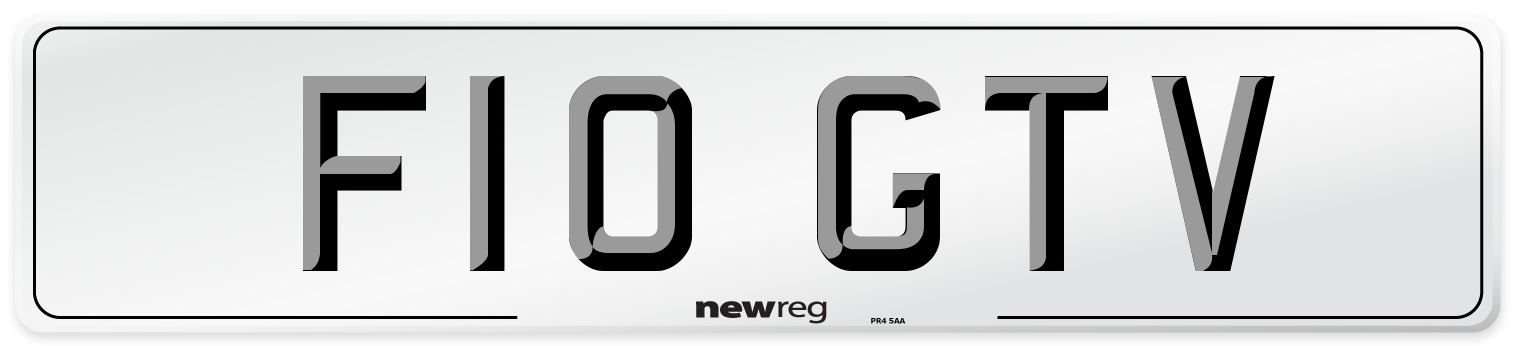 F10 GTV Number Plate from New Reg